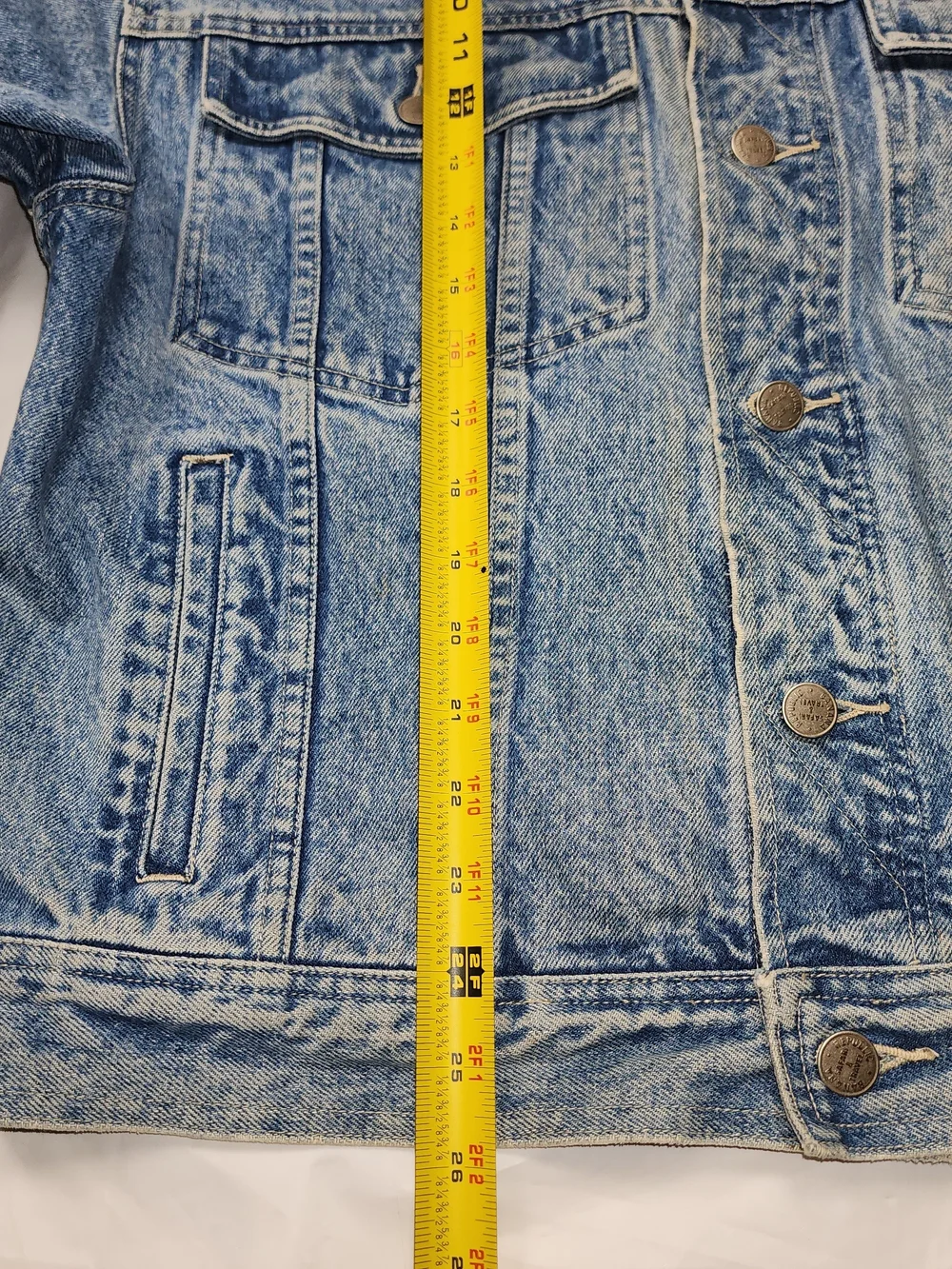 VTG BANANA REPUBLIC Men's Acid- Wash Denim Trucker Jacket Size Large